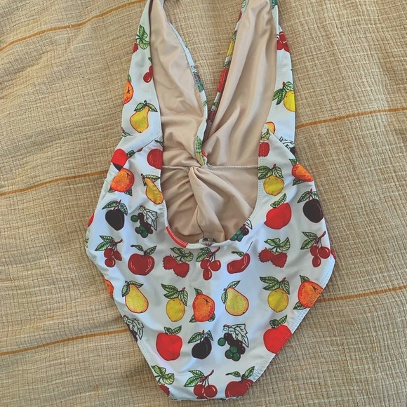 Vintage Fruit Pattern One-Piece Bathing Suit - Picture 2 of 2